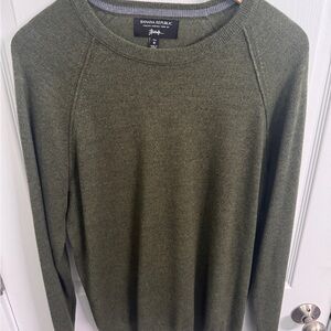 Banana Republic Italian Merino Wool  Forest Green Raglan Sweater - Medium Tall
